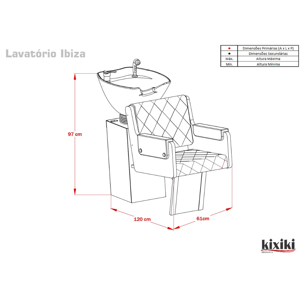 Lavatório Ibiza Simples KIXIKI